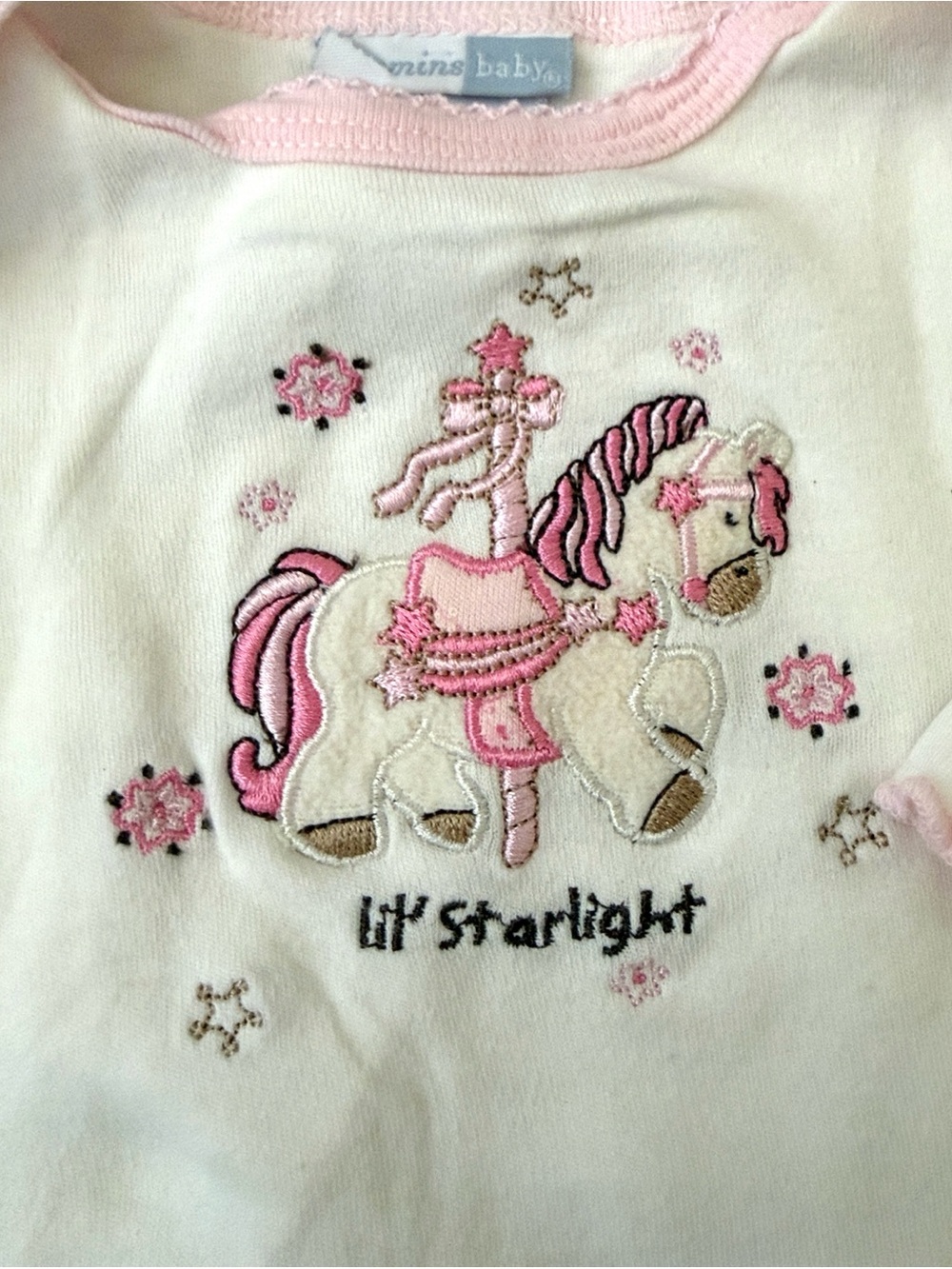 Vitamins Baby Newborn Girl Cowboy Horse Paisley Print Outfit Pink 100% Cotton - Picture 2 of 3